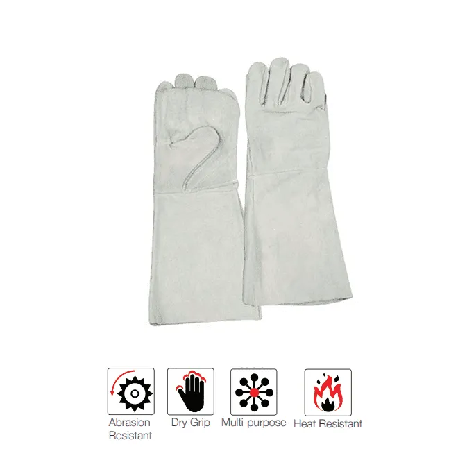 200mm 8'' Apron palm chrome leather welding gloves