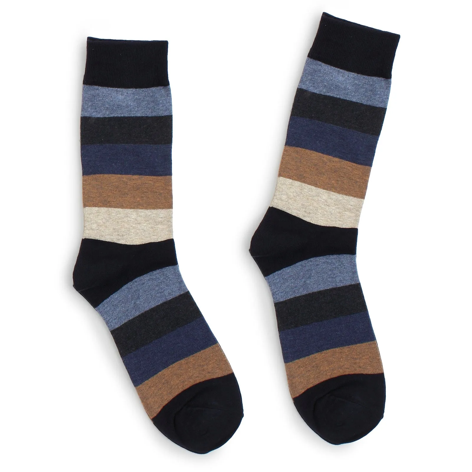 (5 Pairs) Mens Striped crew socks MR15