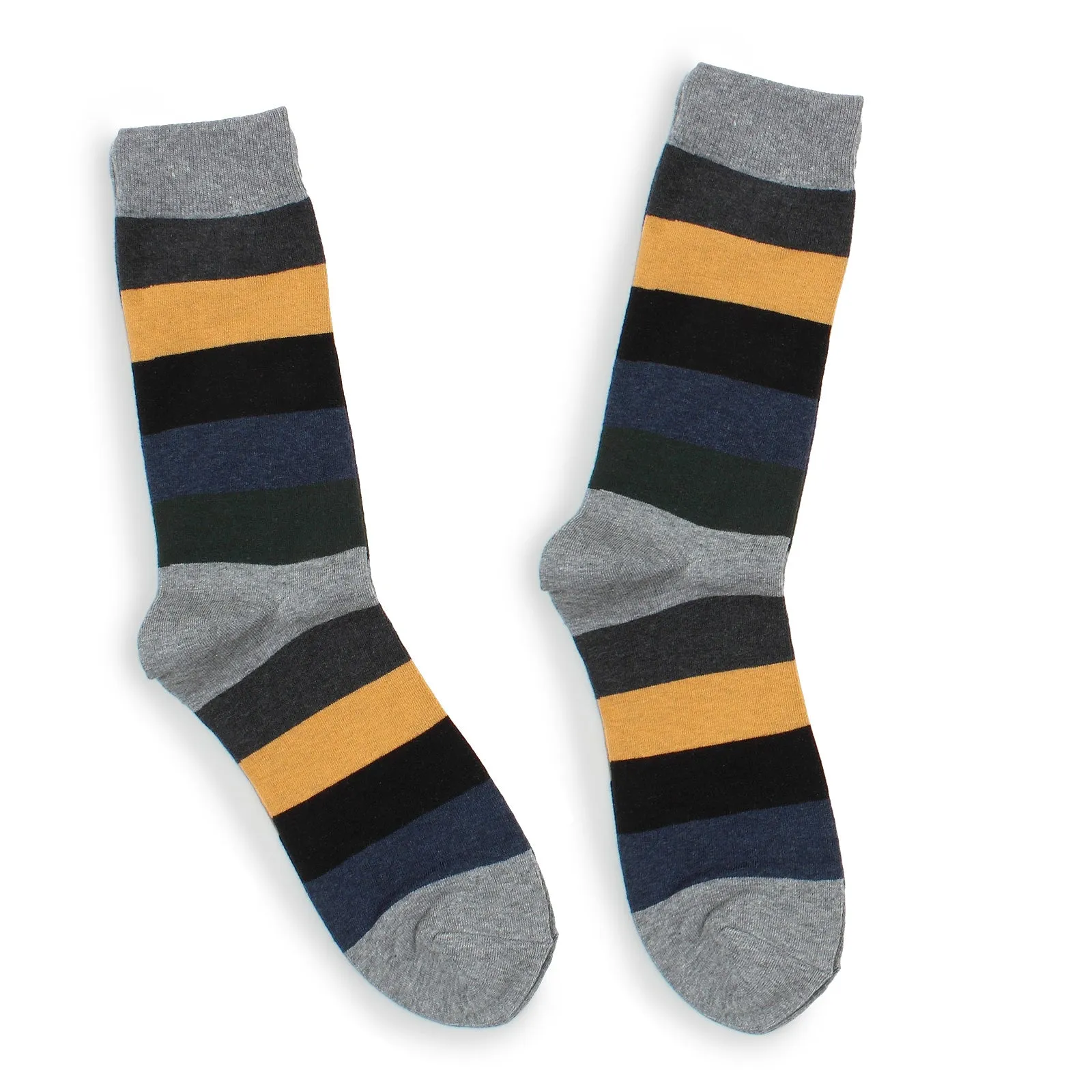 (5 Pairs) Mens Striped crew socks MR15