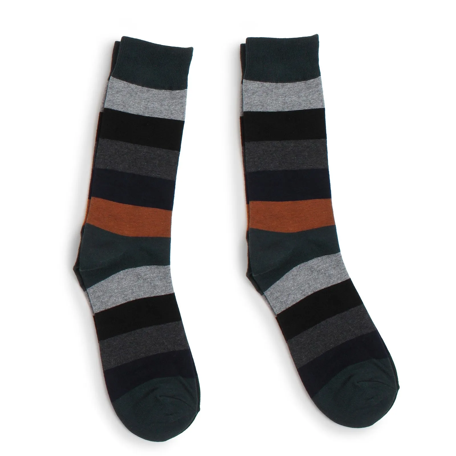 (5 Pairs) Mens Striped crew socks MR15