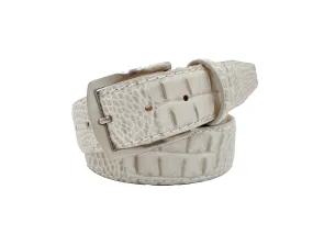 Antique Faux Crocodile Belt - Snow - 40mm