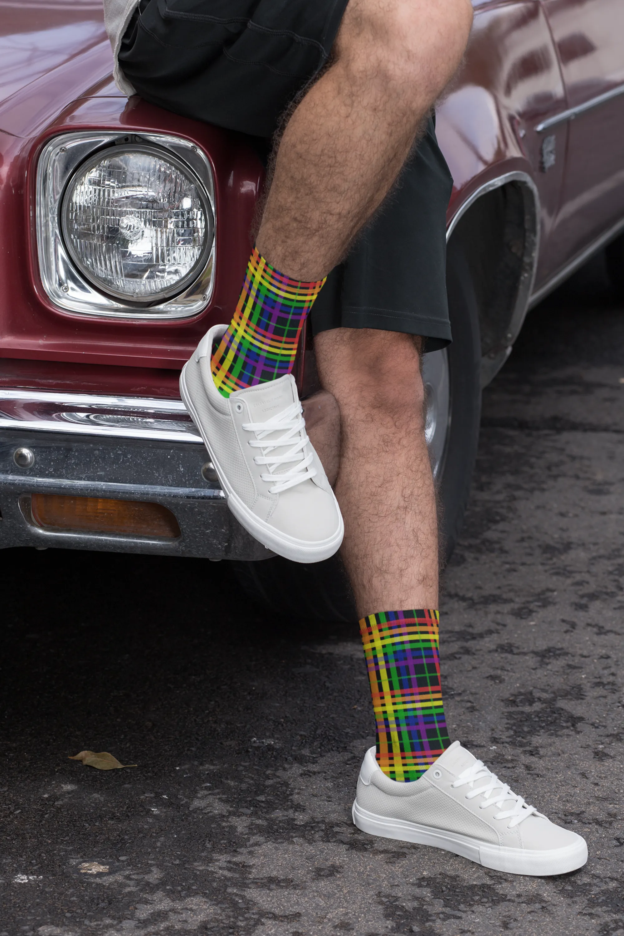 Aromantic Striped All-Over Print Socks