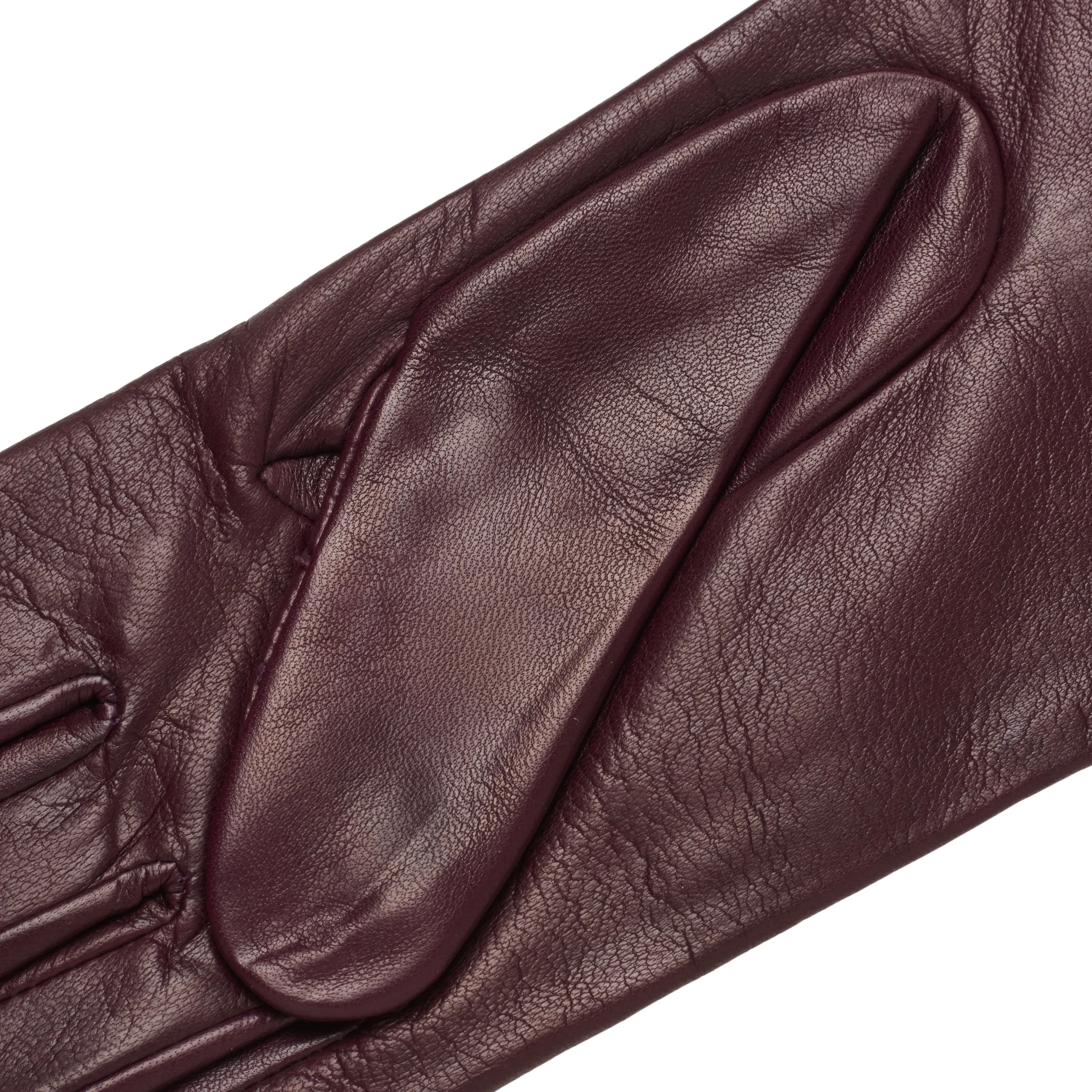 Avellino Aubergine Leather Gloves