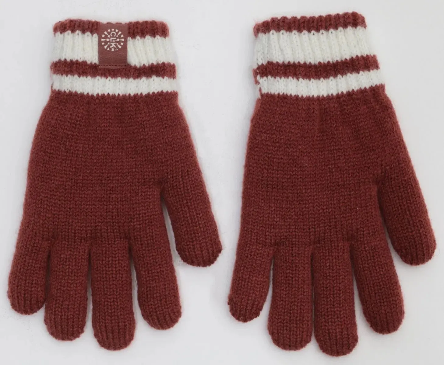 Boys Knit Winter Gloves - BRICK | CALIKIDS