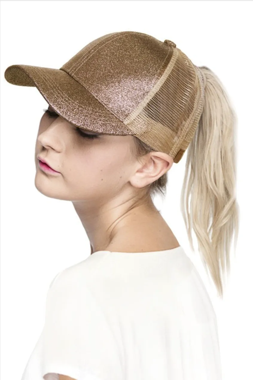 Bronze Glitter Ball Cap