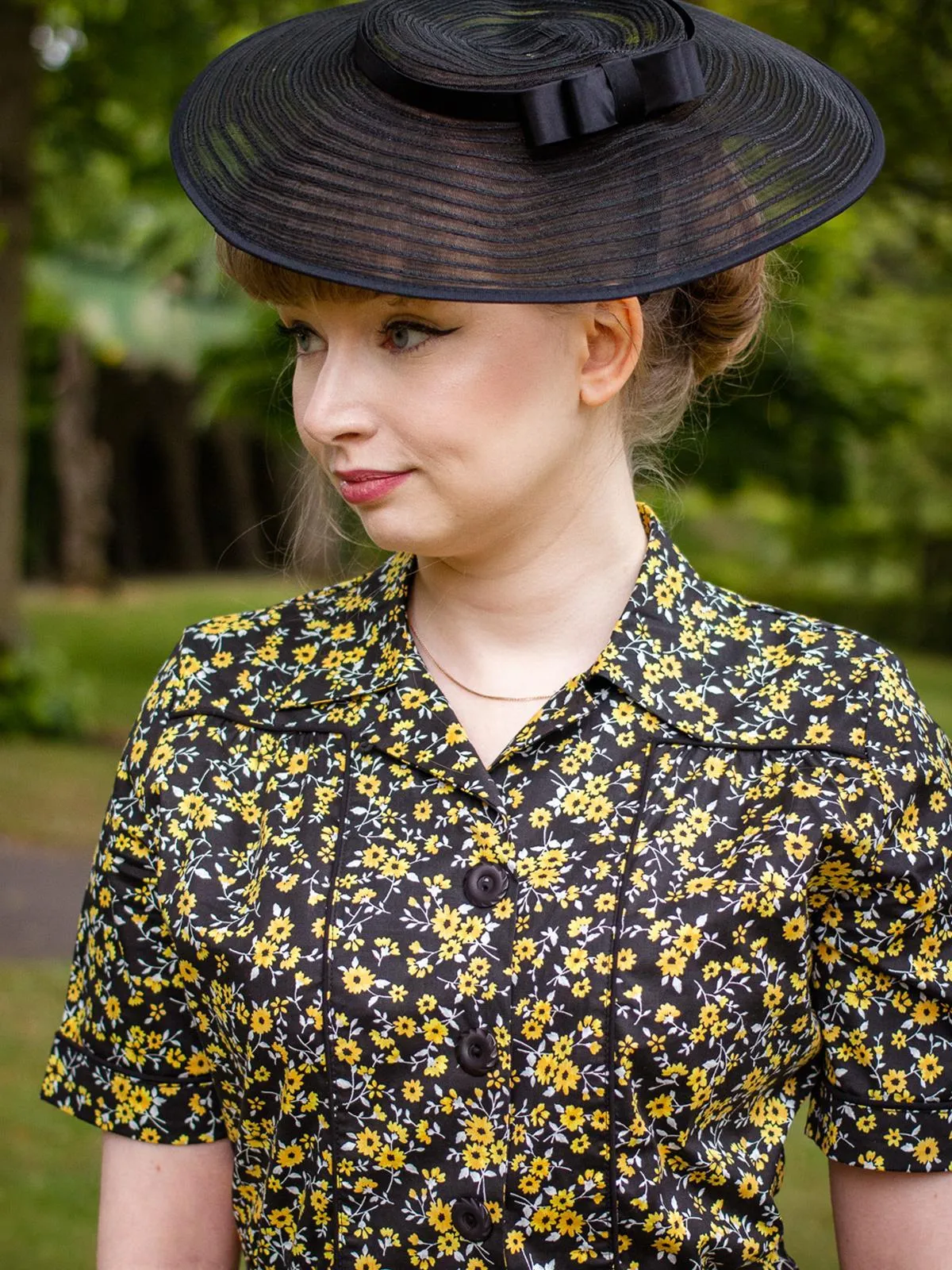 Bronze Sheer 1940s Style Tilt Hat