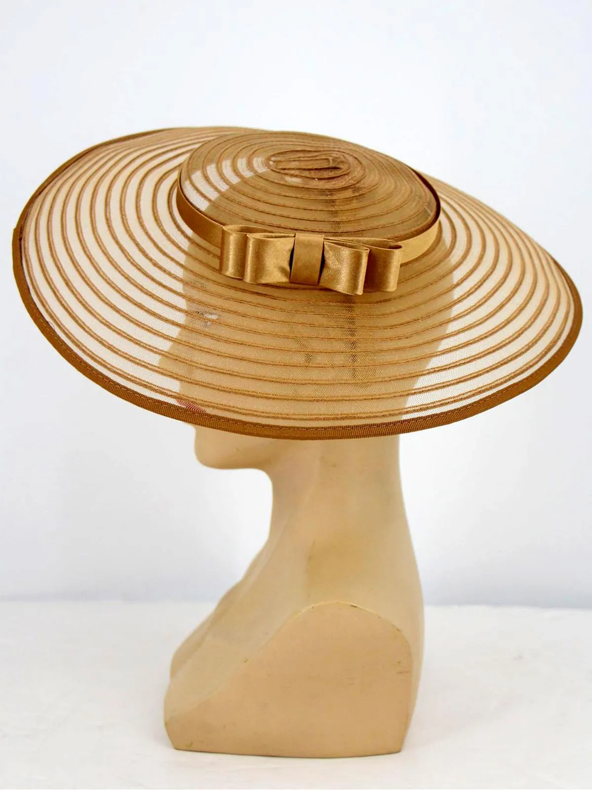 Bronze Sheer 1940s Style Tilt Hat