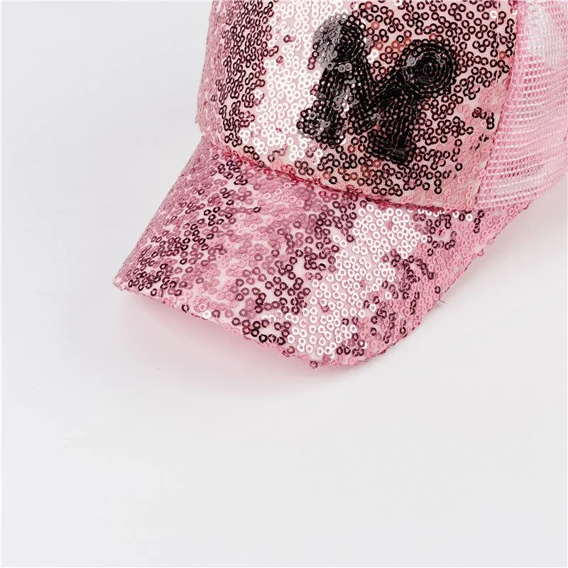 Casual Sweet Kids' Mesh Baseball Caps With Sequins For Summer