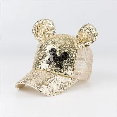 Casual Sweet Kids' Mesh Baseball Caps With Sequins For Summer