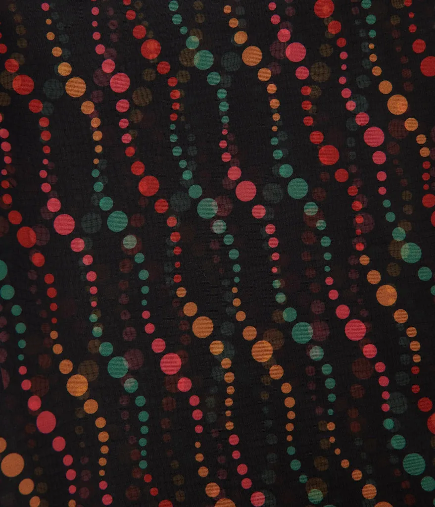 Chiffon Scarf in Rainbow Dots by Unique Vintage