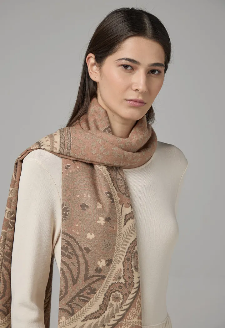 Choice Multi Pattern Pashmina Scarf Camel