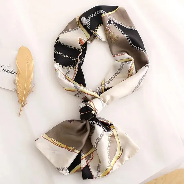 Designer 2 Way Silky Neck Scarf   Belt