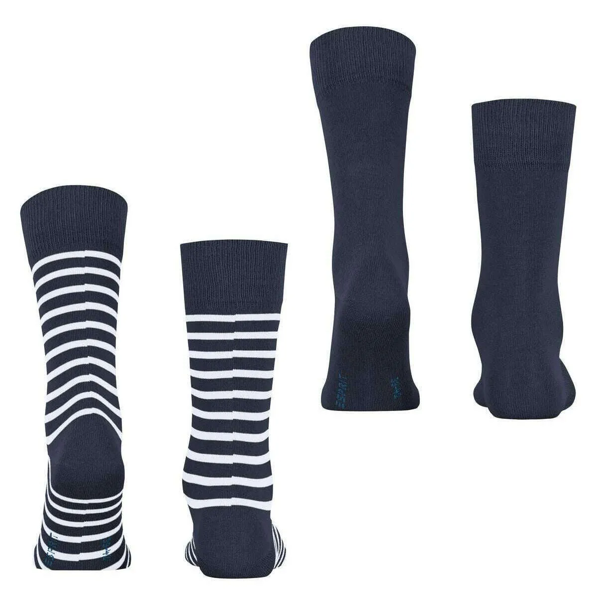 Esprit Fine Stripe 2 Pack Socks - Space Blue