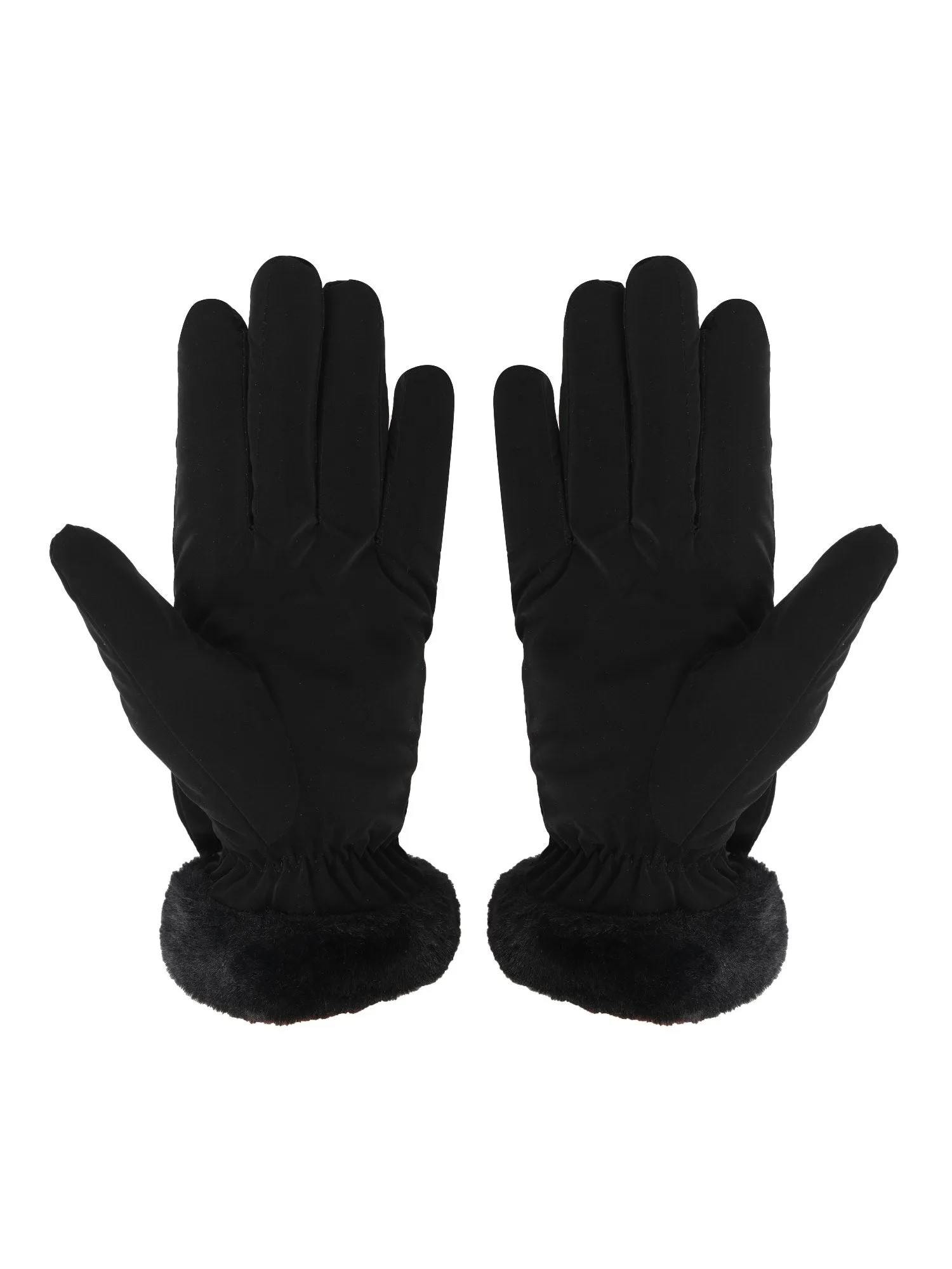 FabSeasons Water-Resistant Touchscreen Black Winter Gloves for Girls and Women: Fits 10 Years & Above