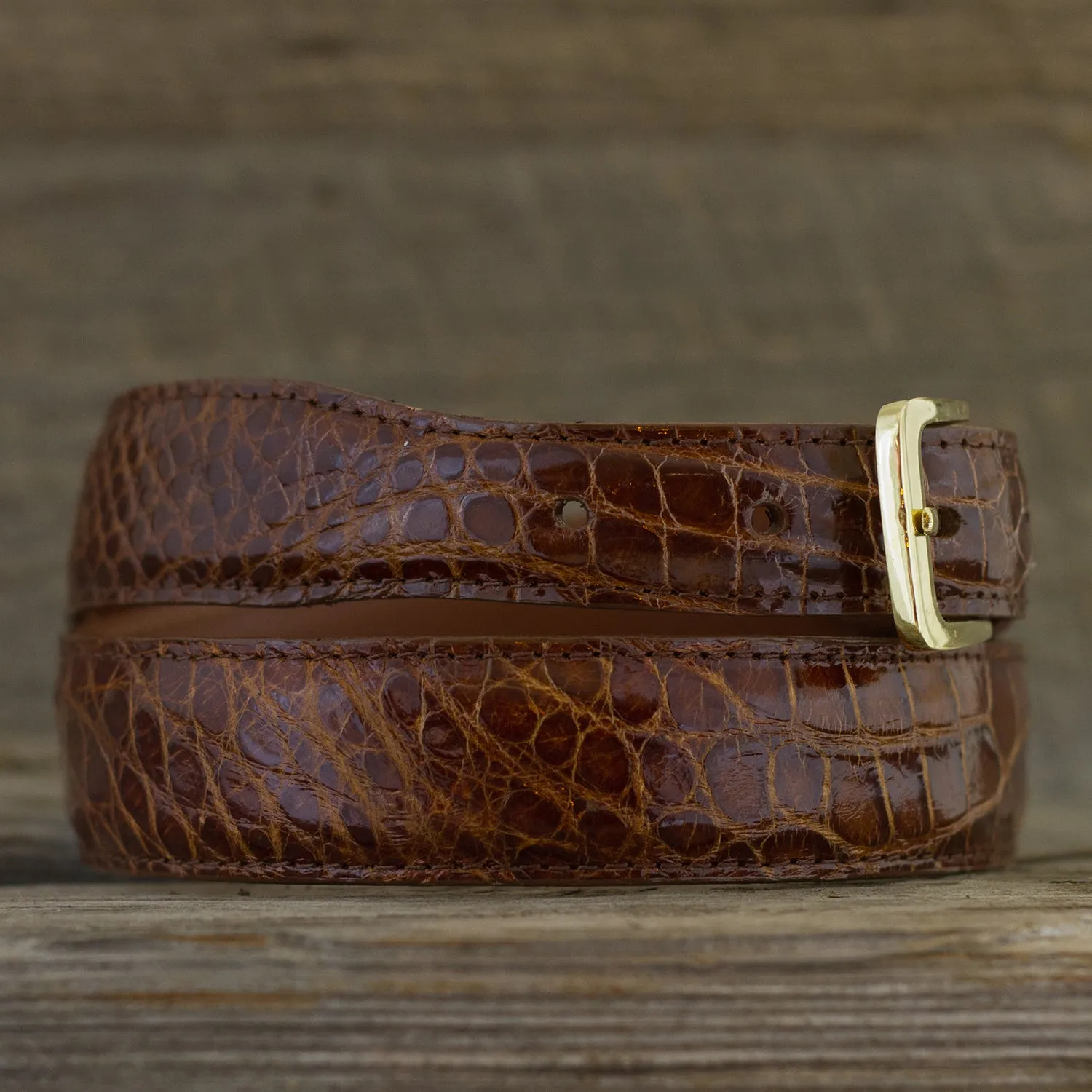 Genuine Alligator in Glossy Cognac