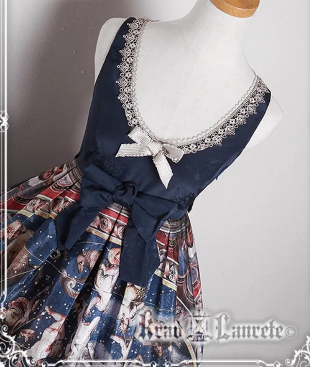 Krad Lanrete~Elegant Lolita Dark Blue Zodiac Print JSK