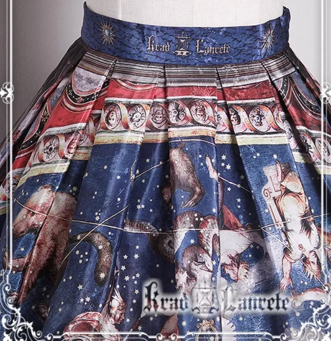 Krad Lanrete~Elegant Lolita Dark Blue Zodiac Print JSK