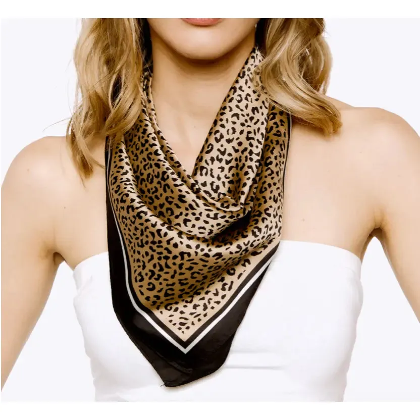 Leopard Print Silky Bandana