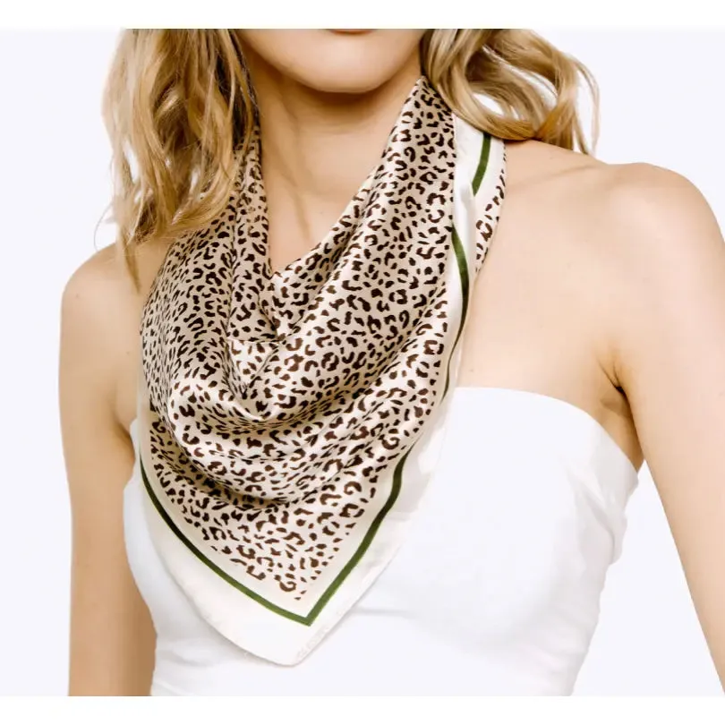 Leopard Print Silky Bandana