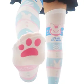 LOLITA CUTE CAT CLAW BUNNY PRINT KNEE SOCKS BY50045