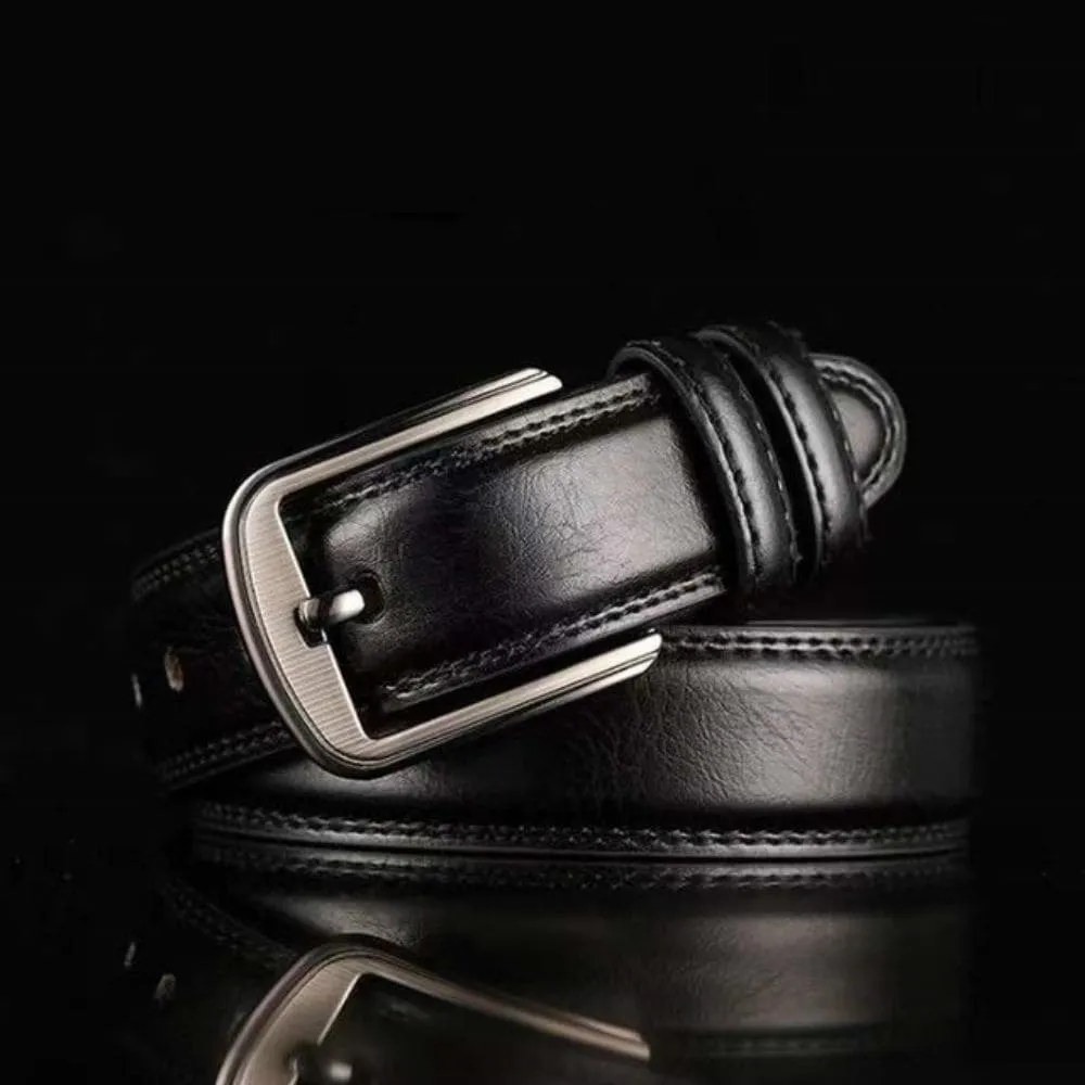 Men's Leather Strap Belt Men's Pin Buckle Luxury Waistband