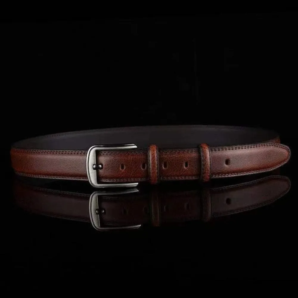 Men's Leather Strap Belt Men's Pin Buckle Luxury Waistband