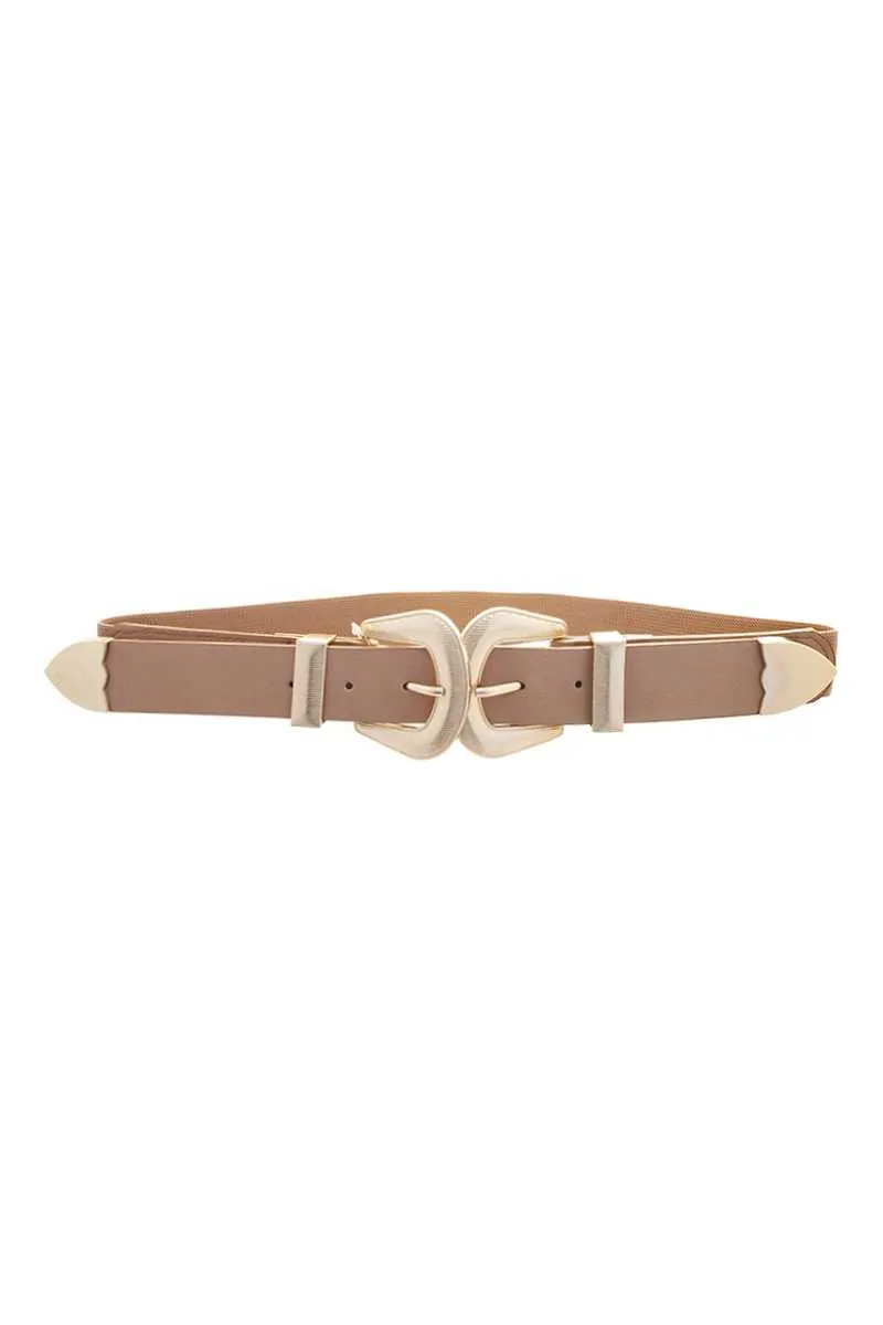 Modern Smooth Double Metal Buckle Design Belt