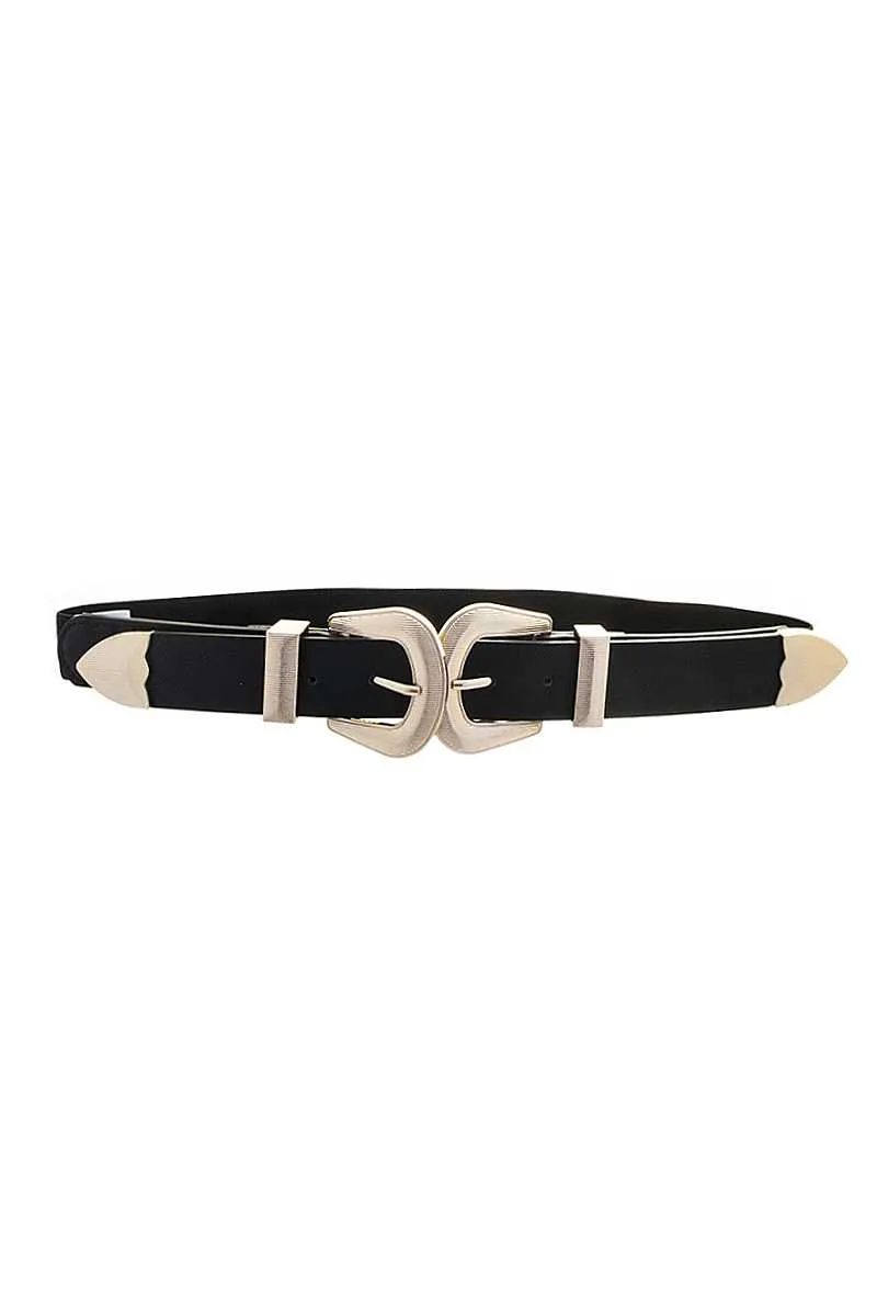 Modern Smooth Double Metal Buckle Design Belt