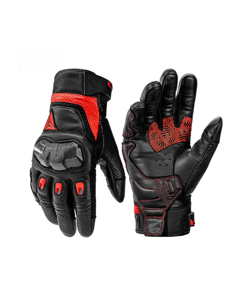 Motorcycle Riding Genuine Leather Breathable Gloves