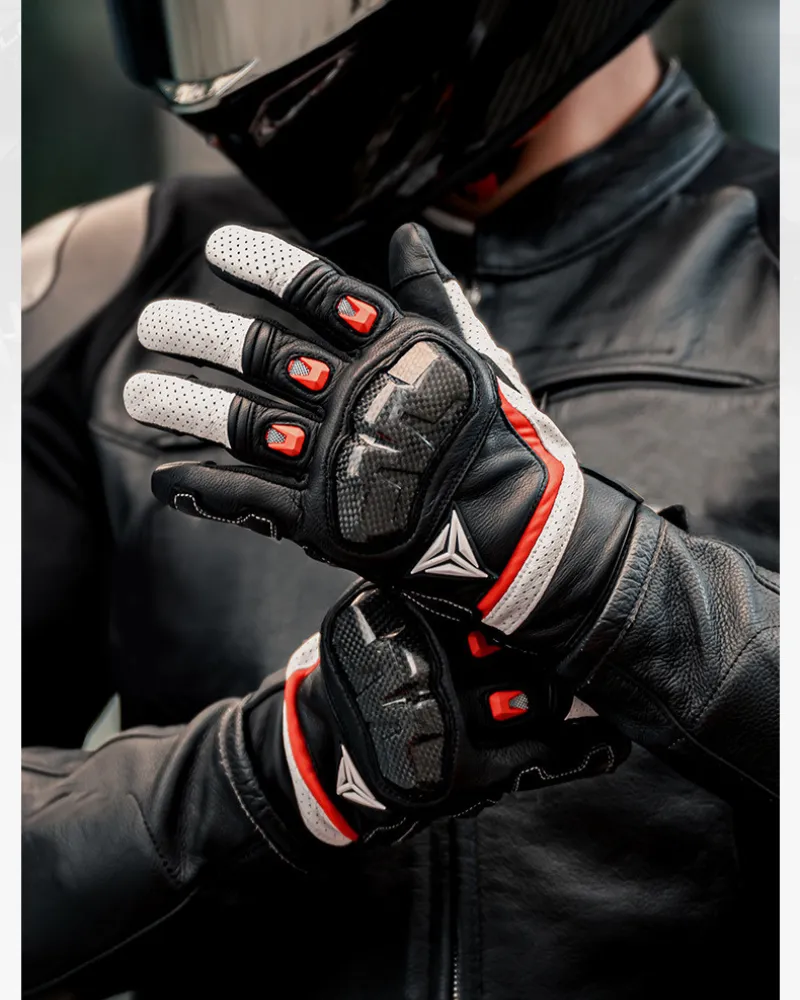 Motorcycle Riding Genuine Leather Breathable Gloves