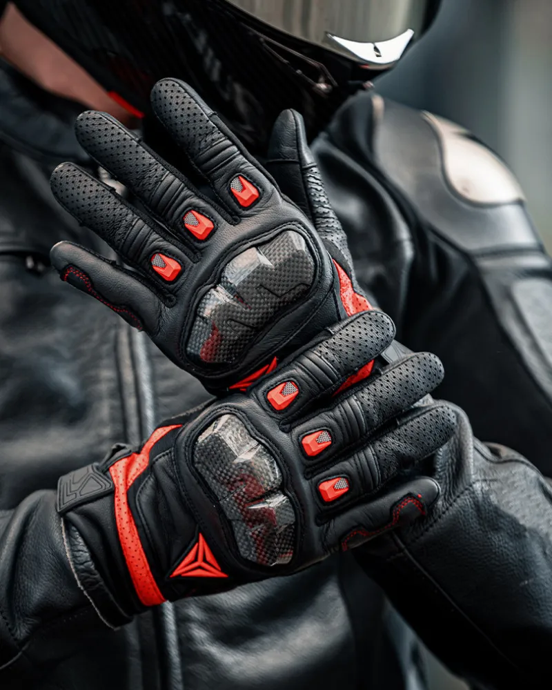 Motorcycle Riding Genuine Leather Breathable Gloves