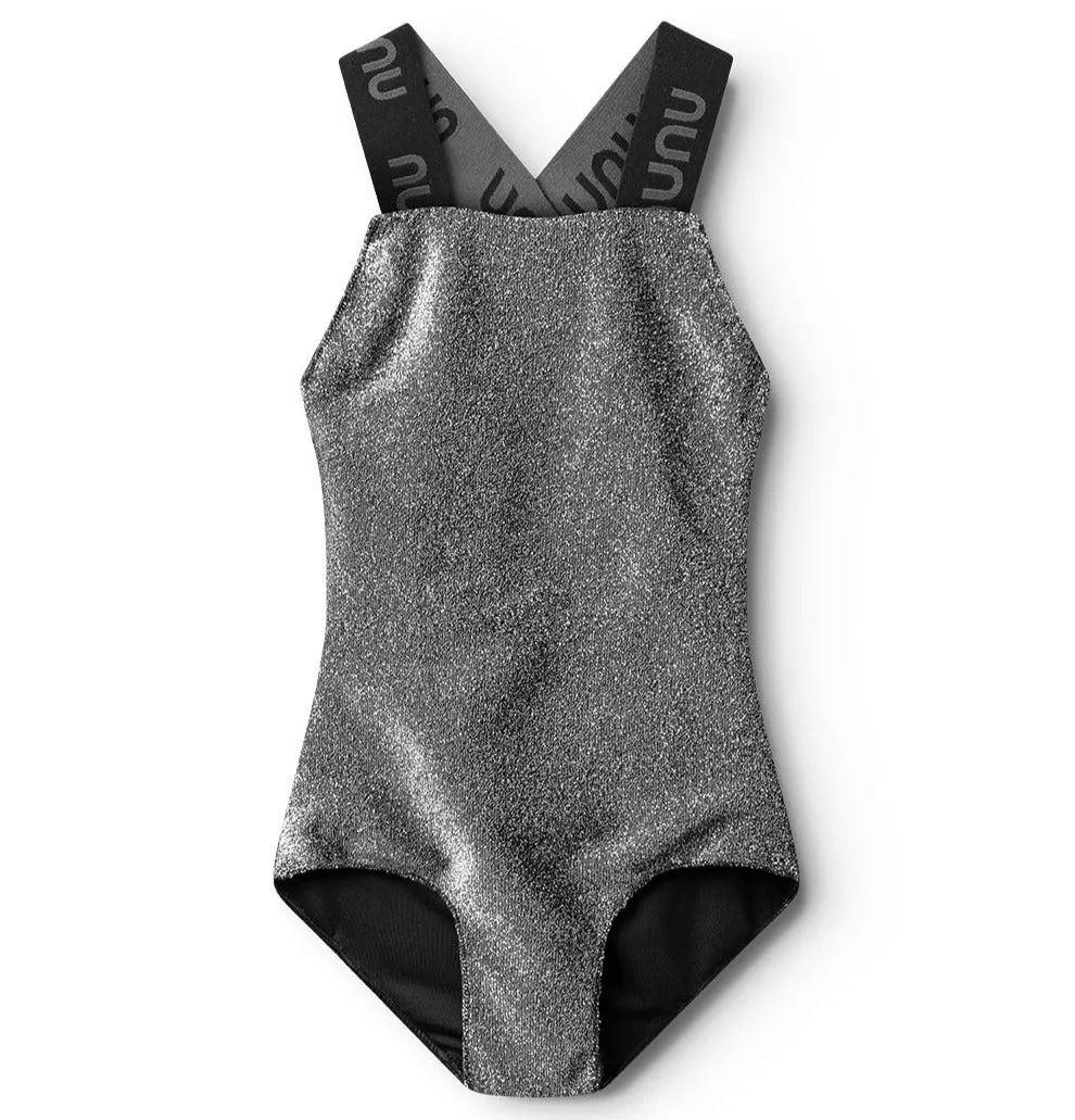 NUNUNU SPORTY SWIMSUIT - SPRINKLED SILVER - 3-4Y/4-5Y