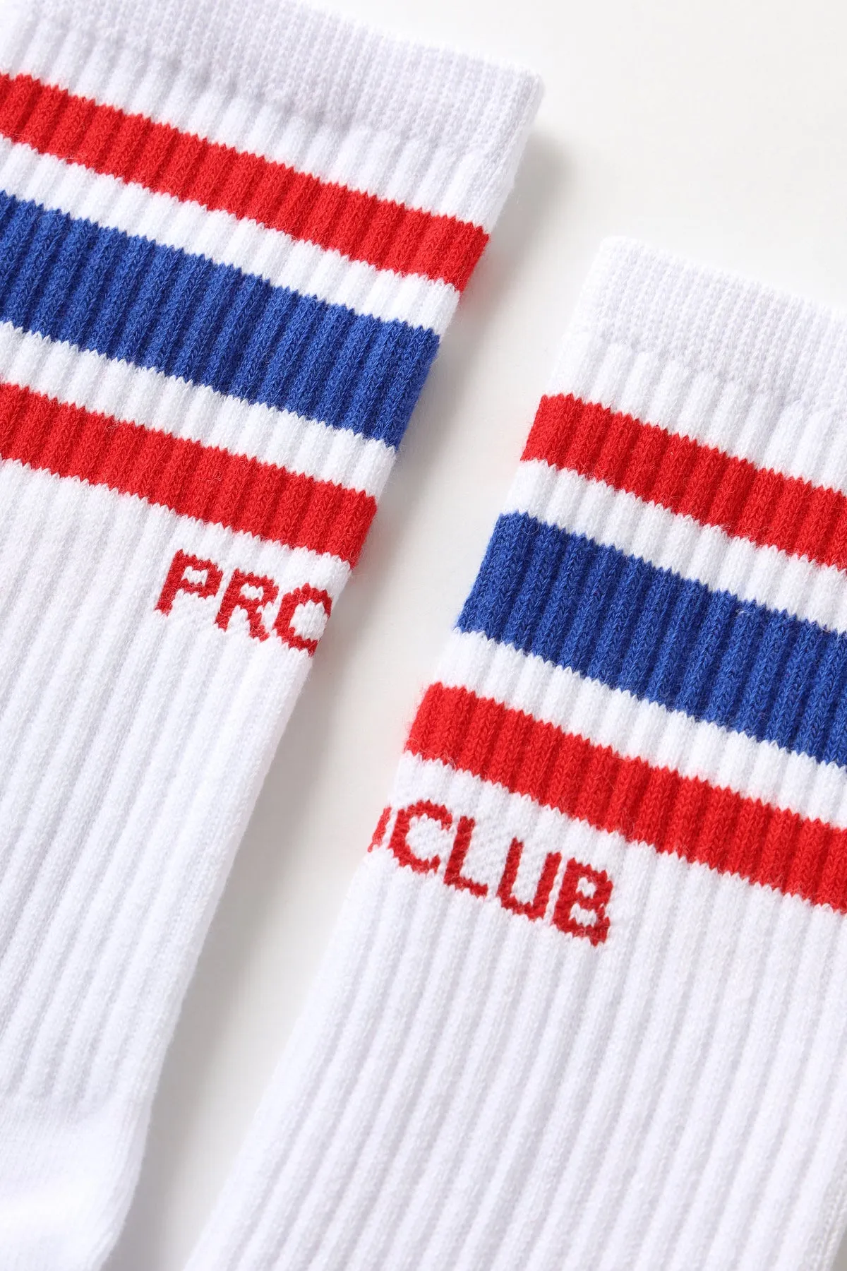 Pro Club - Striped Crew Socks - Red/Blue