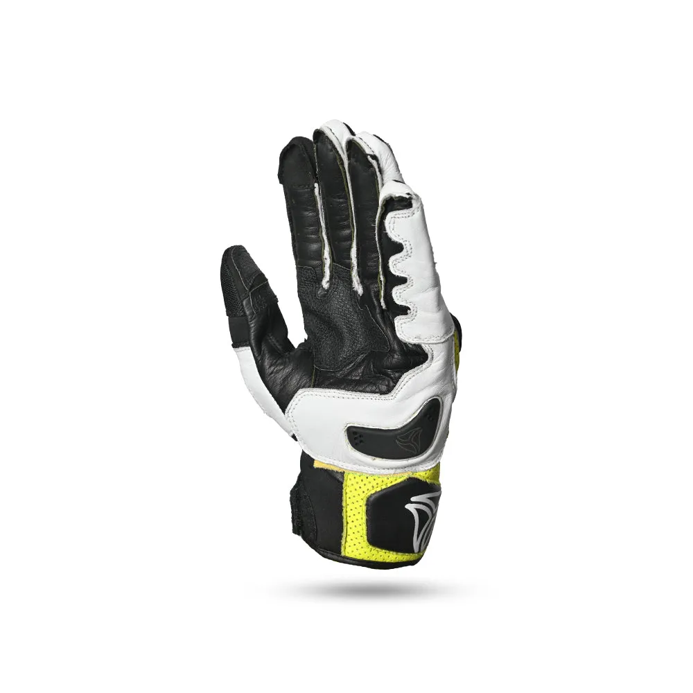 R-tech Rocco  Motorbike Gloves  Black Yellow Flouro