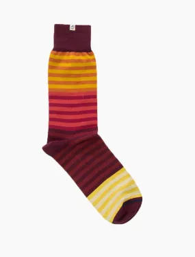 Red Gradient Striped Organic Cotton Socks