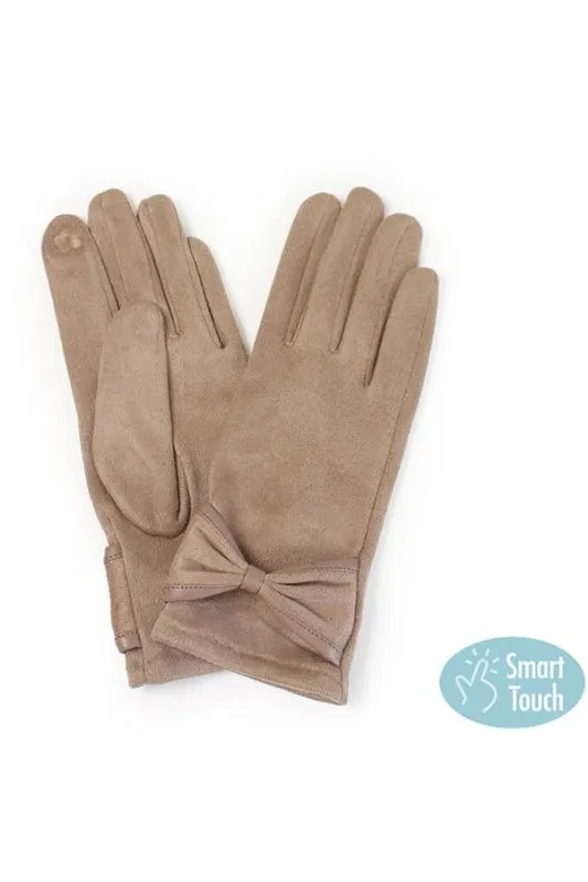 Ribbon Trim Winter Gloves