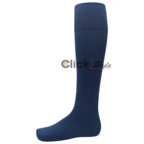 School Uniform Football Socks 1 & 2 Pairs Unisex Youth Size 4-6 Soccer Hockey Rugby KneeHigh -Royal Blue