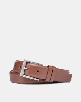 Semi Matte Calf Belt in Cognac Leather