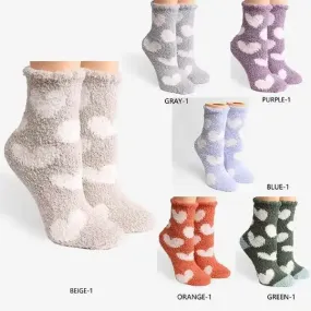 Soft Heart Crew Socks - Asst Colors