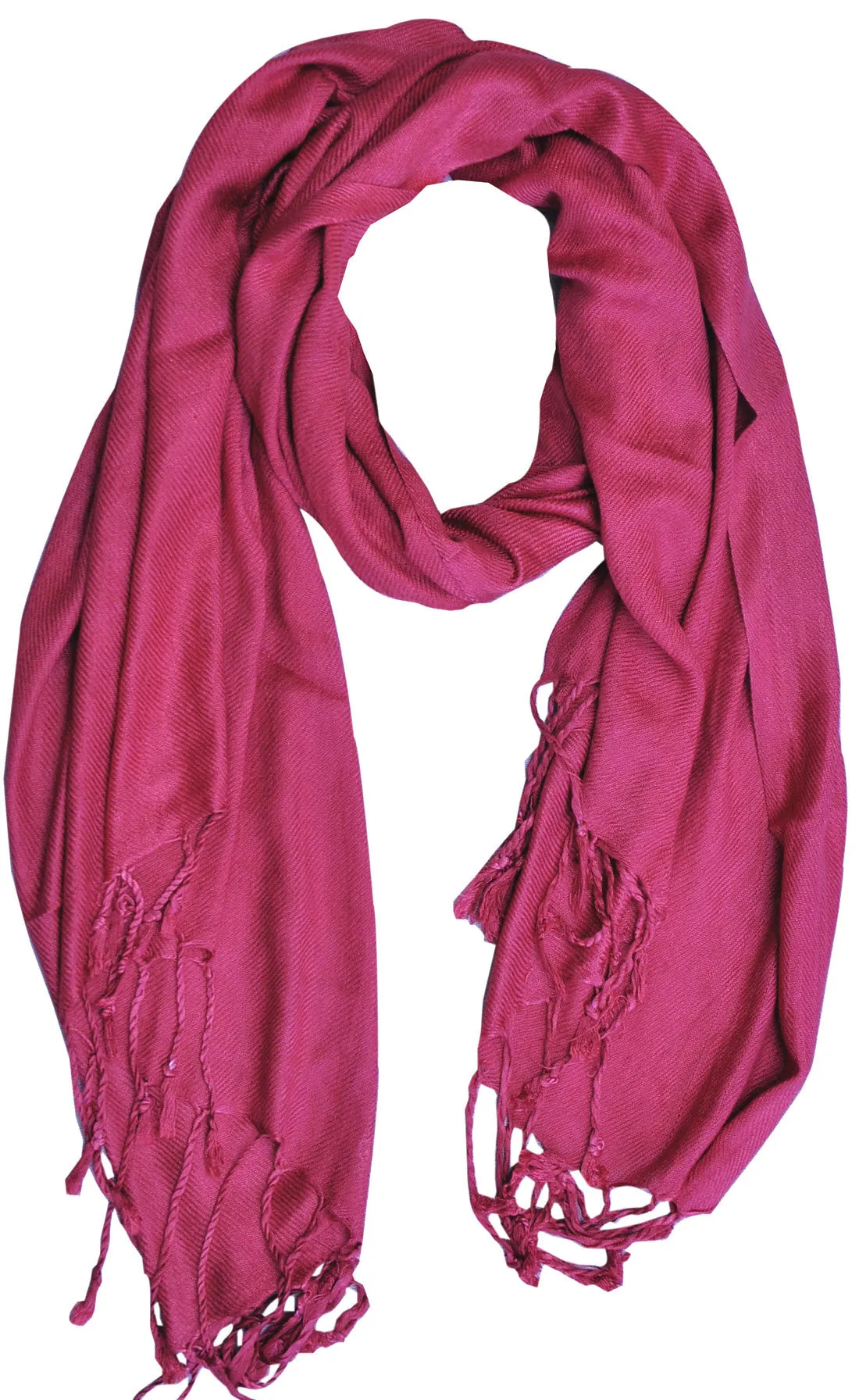 Solid Color Pashmina Womens Scarf India Clothing (Maroon, 70 x 28 inches)