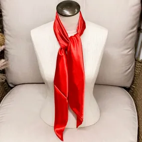 Solid Colored Poly Scarf in Red