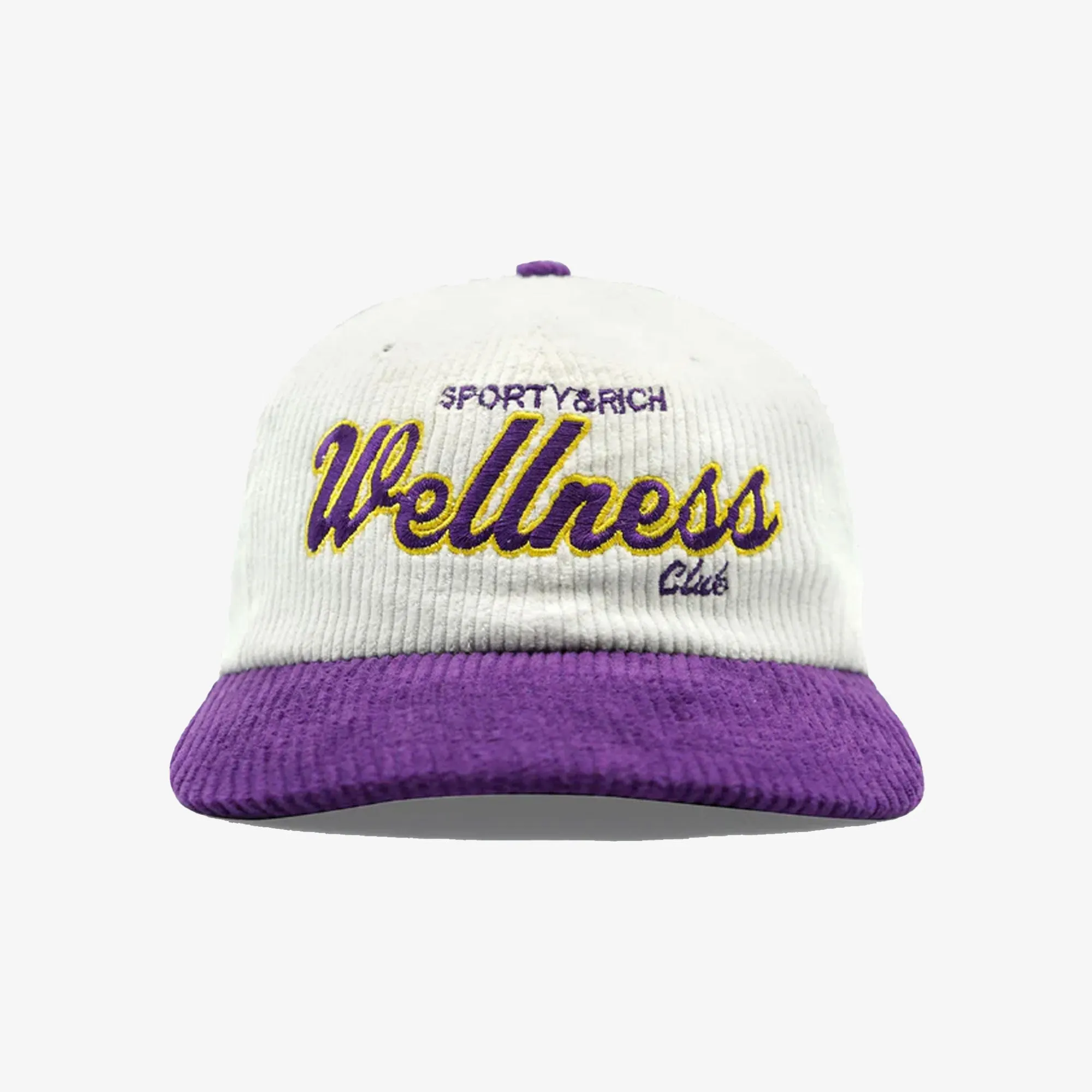 SPORTY & RICH | DRAFT CORDUROY CAP { WHITE