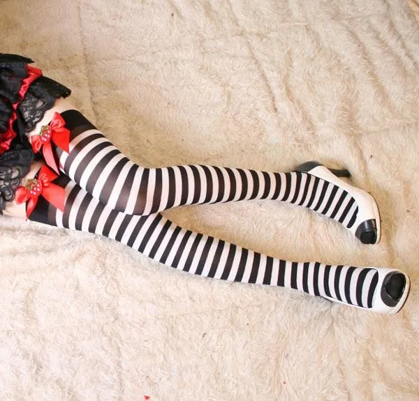 Strawberry Striped Stockings