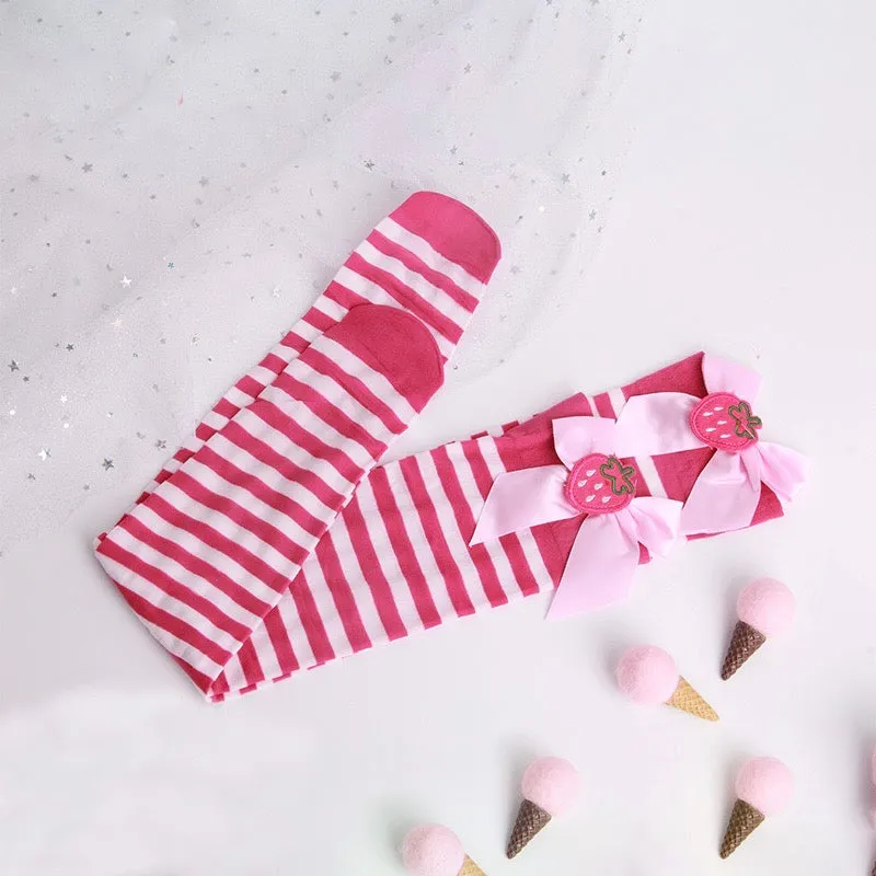 Strawberry Striped Stockings