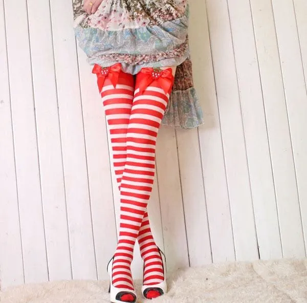 Strawberry Striped Stockings