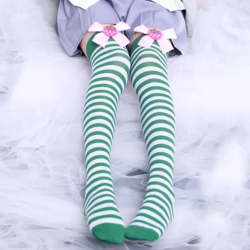 Strawberry Striped Stockings