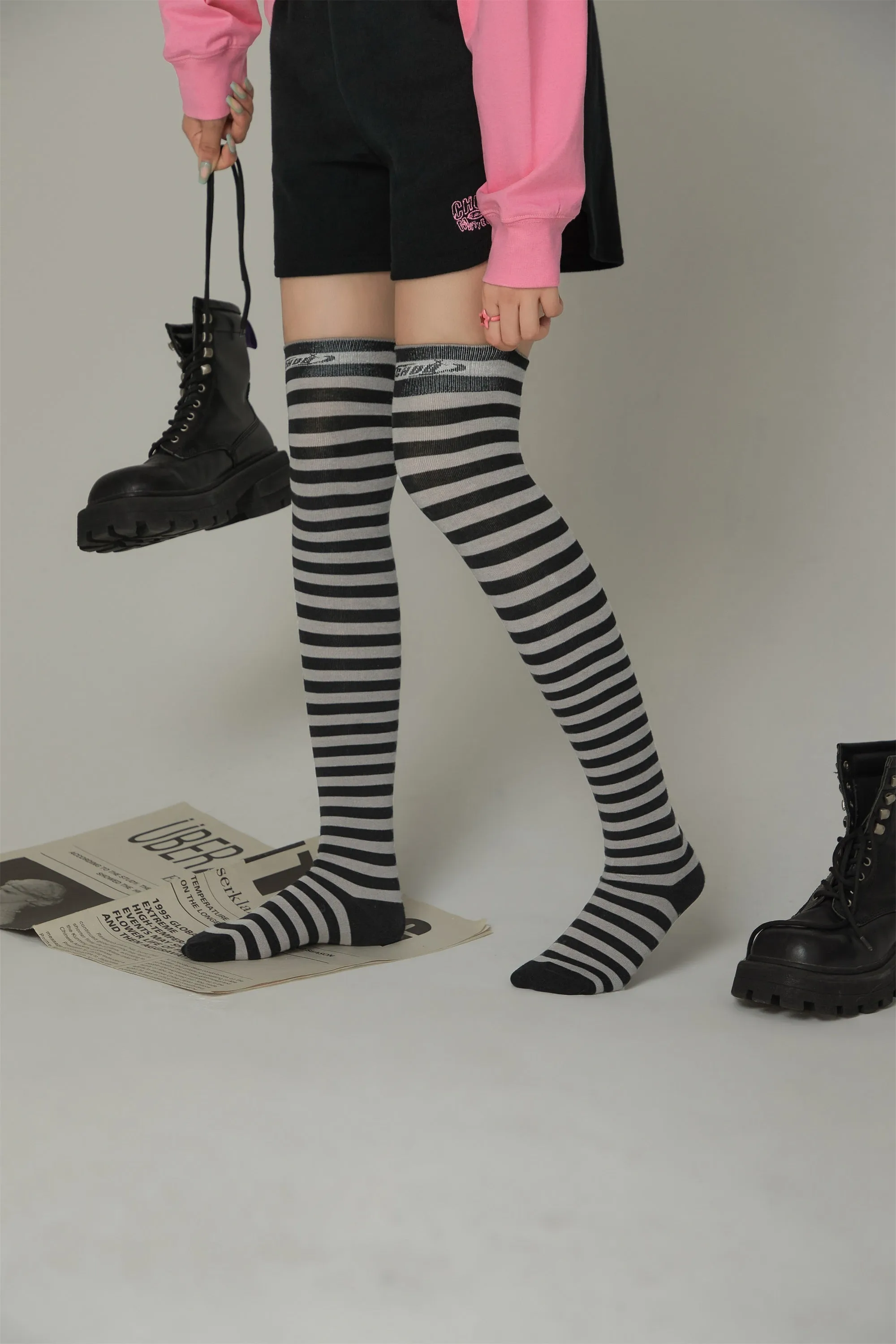 Striped Over The Knee Socks