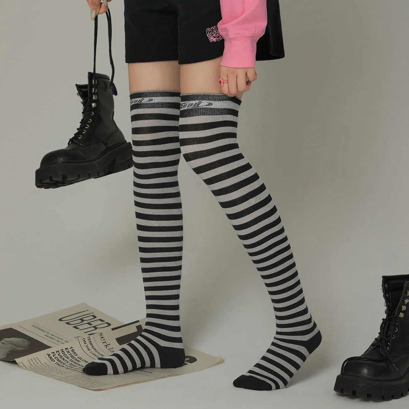 Striped Over The Knee Socks