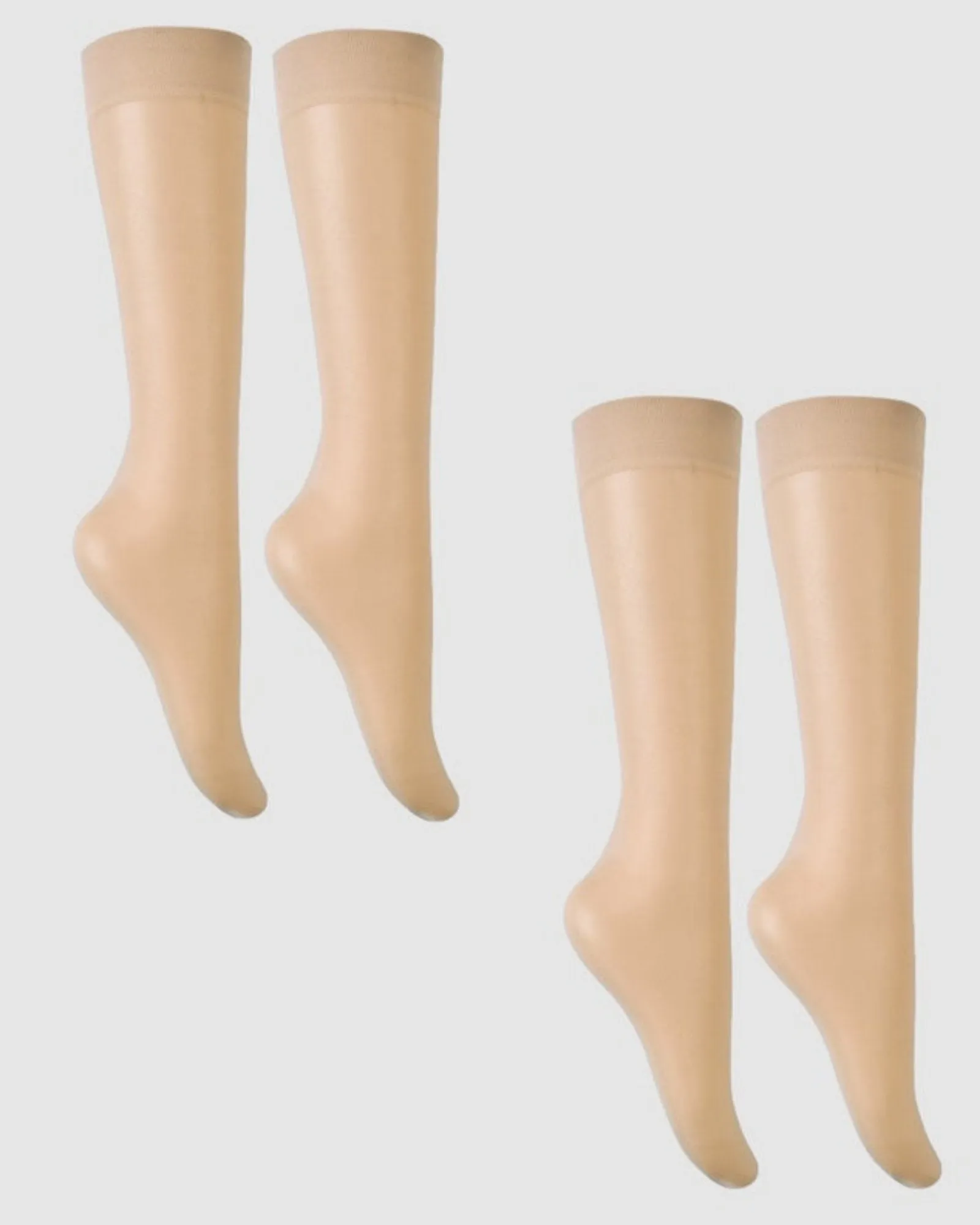 Ultra Sheer Calf Socks - 2 Pack - Nude