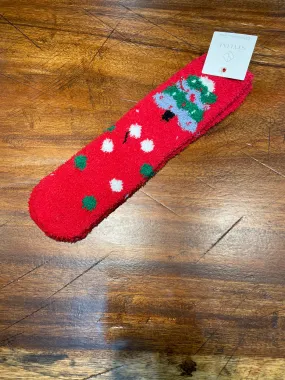 Ultra Soft Chenille Socks in Christmas Tree